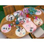 - SuplaRunnerSetRyl50-Gorsel-1 - Realhomes Realhomes 6+1 Renkli Çiçek Tasarımlı Onedraw Temalı Dekoratif Püsküllü Runner ve Yuvarlak Servis Altlığı & Supla Seti Realhomes