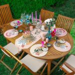 - SuplaRunnerSetRyl52-Gorsel - Realhomes  Realhomes 6+1 Tropik Yapraklar Onedraw Temalı Dijital Baskılı Dekoratif Püsküllü Runner ve Yuvarlak Servis Altlığı & Supla Seti Realhomes