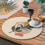 - SuplaRunnerSetRyl52-Gorsel-3 - Realhomes  Realhomes 6+1 Tropik Yapraklar Onedraw Temalı Dijital Baskılı Dekoratif Püsküllü Runner ve Yuvarlak Servis Altlığı & Supla Seti Realhomes