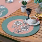 - SuplaRunnerSetRyl8-Gorsel-3 - Realhomes  Realhomes 6+1 Pudra Yeşil Renkli Çiçek Detaylı Özel Tasarım Püsküllü Runner ve Yuvarlak Servis Altlığı & Supla Seti Realhomes