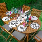 Realhomes 6+1 Siyah Beyaz Zebra Temalı Özel Tasarım Dijital Baskılı Modern Püsküllü Runner ve Yuvarlak Servis Altlığı & Supla Seti Realhomes