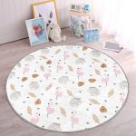 - RealHomes Dijital Baskılı Kaymaz Tabanlı Comfort Çocuk Odası Yuvarlak Halı - Realhomes Sevimli Flamingo Ve Fil Desenli Çocuk & Genç Odası Makinede Yıkanabilir Kaymaz Tabanlı Yuvarlak Çocuk Halısı Realhomes