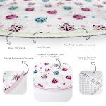 Renkli Uğurböceği Motifli Çocuk & Genç Odası Makinede Yıkanabilir Kaymaz Tabanlı Yuvarlak Çocuk Halısı Realhomes