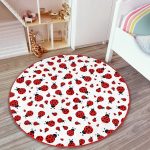- RealHomes Dijital Baskılı Kaymaz Tabanlı Comfort Çocuk Odası Yuvarlak Halı - Realhomes  Uğurböceği Motifli Çocuk & Genç Odası Makinede Yıkanabilir Kaymaz Tabanlı Yuvarlak Çocuk Halısı Realhomes