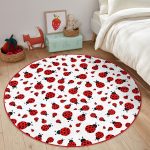 - RealHomes Dijital Baskılı Kaymaz Tabanlı Comfort Çocuk Odası Yuvarlak Halı - Realhomes  Uğurböceği Motifli Çocuk & Genç Odası Makinede Yıkanabilir Kaymaz Tabanlı Yuvarlak Çocuk Halısı Realhomes