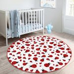 - RealHomes Dijital Baskılı Kaymaz Tabanlı Comfort Çocuk Odası Yuvarlak Halı - Realhomes  Uğurböceği Motifli Çocuk & Genç Odası Makinede Yıkanabilir Kaymaz Tabanlı Yuvarlak Çocuk Halısı Realhomes