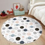 - RealHomes Dijital Baskılı Kaymaz Tabanlı Comfort Çocuk Odası Yuvarlak Halı - Realhomes  Gezegen Çizimli Çocuk & Genç Odası Makinede Yıkanabilir Kaymaz Tabanlı Yuvarlak Çocuk Halısı Realhomes