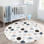 - RealHomes Dijital Baskılı Kaymaz Tabanlı Comfort Çocuk Odası Yuvarlak Halı - Realhomes  Gezegen Çizimli Çocuk & Genç Odası Makinede Yıkanabilir Kaymaz Tabanlı Yuvarlak Çocuk Halısı Realhomes