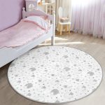 - RealHomes Dijital Baskılı Kaymaz Tabanlı Comfort Çocuk Odası Yuvarlak Halı - Realhomes  Pofuduk Kuzu Tasarımlı Çocuk & Genç Odası Makinede Yıkanabilir Kaymaz Tabanlı Yuvarlak Çocuk Halısı Realhomes