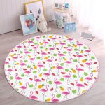 - RealHomes Dijital Baskılı Kaymaz Tabanlı Comfort Çocuk Odası Yuvarlak Halı - Realhomes  Merve Çizimleri Arasında Flamingo Tasarımlı Çocuk & Genç Odası Makinede Yıkanabilir Kaymaz Tabanlı Yuvarlak Çocuk Halısı Realhomes