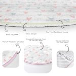 - RealHomes Dijital Baskılı Kaymaz Tabanlı Comfort Çocuk Odası Yuvarlak Halı - Realhomes  Mint Yeşili Çizgiler Üzerine Kalp Motifli Çocuk & Genç Odası Makinede Yıkanabilir Kaymaz Tabanlı Yuvarlak Çocuk Halısı Realhomes