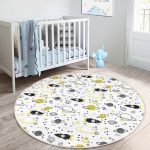 - RealHomes Dijital Baskılı Kaymaz Tabanlı Comfort Çocuk Odası Yuvarlak Halı - Realhomes  Gezegen Motifli Çocuk & Genç Odası Makinede Yıkanabilir Kaymaz Tabanlı Yuvarlak Çocuk Halısı Realhomes