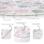 - RealHomes Dijital Baskılı Kaymaz Tabanlı Comfort Çocuk Odası Yuvarlak Halı - Realhomes Açık Pembe Bulut Motifli Çocuk & Genç Odası Makinede Yıkanabilir Kaymaz Tabanlı Yuvarlak Çocuk Halısı Realhomes