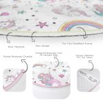 - RealHomes Dijital Baskılı Kaymaz Tabanlı Comfort Çocuk Odası Yuvarlak Halı - Realhomes  Unicorn Ve Deniz Kızı Tasarımlı Çocuk & Genç Odası Makinede Yıkanabilir Kaymaz Tabanlı Yuvarlak Çocuk Halısı Realhomes