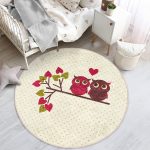 - RealHomes Dijital Baskılı Kaymaz Tabanlı Comfort Çocuk Odası Yuvarlak Halı - Realhomes  Baykuş Temalı Çocuk & Genç Odası Makinede Yıkanabilir Kaymaz Tabanlı Yuvarlak Çocuk Halısı Realhomes