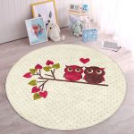 - RealHomes Dijital Baskılı Kaymaz Tabanlı Comfort Çocuk Odası Yuvarlak Halı - Realhomes  Baykuş Temalı Çocuk & Genç Odası Makinede Yıkanabilir Kaymaz Tabanlı Yuvarlak Çocuk Halısı Realhomes
