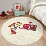 - RealHomes Dijital Baskılı Kaymaz Tabanlı Comfort Çocuk Odası Yuvarlak Halı - Realhomes  Baykuş Temalı Çocuk & Genç Odası Makinede Yıkanabilir Kaymaz Tabanlı Yuvarlak Çocuk Halısı Realhomes