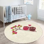 - RealHomes Dijital Baskılı Kaymaz Tabanlı Comfort Çocuk Odası Yuvarlak Halı - Realhomes  Baykuş Temalı Çocuk & Genç Odası Makinede Yıkanabilir Kaymaz Tabanlı Yuvarlak Çocuk Halısı Realhomes