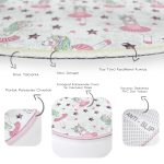 - RealHomes Dijital Baskılı Kaymaz Tabanlı Comfort Çocuk Odası Yuvarlak Halı - Realhomes Dans Eden Unicorn Çizimli Çocuk & Genç Odası Makinede Yıkanabilir Kaymaz Tabanlı Yuvarlak Çocuk Halısı Realhomes