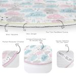 - RealHomes Dijital Baskılı Kaymaz Tabanlı Comfort Çocuk Odası Yuvarlak Halı - Realhomes  Hello Baby Renkli Bulutlar Çocuk & Genç Odası Makinede Yıkanabilir Kaymaz Tabanlı Yuvarlak Çocuk Halısı Realhomes