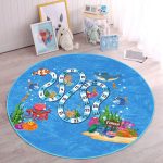 - RealHomes Dijital Baskılı Kaymaz Tabanlı Comfort Çocuk Odası Yuvarlak Halı - Realhomes  Balıklar Adım Adım Finale Motifli Çocuk & Genç Odası Makinede Yıkanabilir Kaymaz Tabanlı Yuvarlak Çocuk Oyun Halısı Realhomes