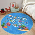 - RealHomes Dijital Baskılı Kaymaz Tabanlı Comfort Çocuk Odası Yuvarlak Halı - Realhomes  Balıklar Adım Adım Finale Motifli Çocuk & Genç Odası Makinede Yıkanabilir Kaymaz Tabanlı Yuvarlak Çocuk Oyun Halısı Realhomes