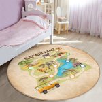 - RealHomes Dijital Baskılı Kaymaz Tabanlı Comfort Çocuk Odası Yuvarlak Halı - Realhomes  Safari Haritası Hayvanlar Tasarımlı Çocuk & Genç Odası Makinede Yıkanabilir Kaymaz Tabanlı Yuvarlak Çocuk Oyun Halısı Realhomes