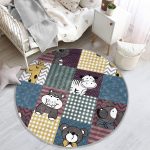 - RealHomes Dijital Baskılı Kaymaz Tabanlı Comfort Çocuk Odası Yuvarlak Halı - Realhomes  Ekose Temalı Sevimli Ayıcık Çocuk & Genç Odası Makinede Yıkanabilir Kaymaz Tabanlı Yuvarlak Çocuk Halısı Realhomes