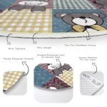 - RealHomes Dijital Baskılı Kaymaz Tabanlı Comfort Çocuk Odası Yuvarlak Halı - Realhomes  Ekose Temalı Sevimli Ayıcık Çocuk & Genç Odası Makinede Yıkanabilir Kaymaz Tabanlı Yuvarlak Çocuk Halısı Realhomes