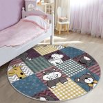 - RealHomes Dijital Baskılı Kaymaz Tabanlı Comfort Çocuk Odası Yuvarlak Halı - Realhomes  Ekose Temalı Sevimli Ayıcık Çocuk & Genç Odası Makinede Yıkanabilir Kaymaz Tabanlı Yuvarlak Çocuk Halısı Realhomes