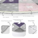 - RealHomes Dijital Baskılı Kaymaz Tabanlı Comfort Çocuk Odası Yuvarlak Halı - Realhomes  Renkli Kareler Geometrik Motifli Çocuk & Genç Odası Makinede Yıkanabilir Kaymaz Tabanlı Yuvarlak Çocuk Halısı Realhomes