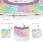 - RealHomes Dijital Baskılı Kaymaz Tabanlı Comfort Çocuk Odası Yuvarlak Halı - Realhomes  Renkli Çizgili Unicorn Temalı Çocuk & Genç Odası Makinede Yıkanabilir Kaymaz Tabanlı Yuvarlak Çocuk Halısı Realhomes