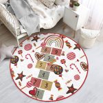 - RealHomes Dijital Baskılı Kaymaz Tabanlı Comfort Çocuk Odası Yuvarlak Halı - Realhomes  Seksekli Çikolatalı Motifli Çocuk & Genç Odası Makinede Yıkanabilir Kaymaz Tabanlı Yuvarlak Çocuk Oyun Halısı Realhomes