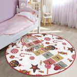 - RealHomes Dijital Baskılı Kaymaz Tabanlı Comfort Çocuk Odası Yuvarlak Halı - Realhomes  Seksekli Çikolatalı Motifli Çocuk & Genç Odası Makinede Yıkanabilir Kaymaz Tabanlı Yuvarlak Çocuk Oyun Halısı Realhomes