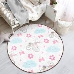 - RealHomes Dijital Baskılı Kaymaz Tabanlı Comfort Çocuk Odası Yuvarlak Halı - Realhomes  Bisikletli Kedicik Motifli Çocuk & Genç Odası Makinede Yıkanabilir Kaymaz Tabanlı Yuvarlak Çocuk Halısı Realhomes