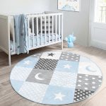 - RealHomes Dijital Baskılı Kaymaz Tabanlı Comfort Çocuk Odası Yuvarlak Halı - Realhomes  Renkli Kareler Geometrik Tasarımlı Çocuk & Genç Odası Makinede Yıkanabilir Kaymaz Tabanlı Yuvarlak Çocuk Halısı Realhomes