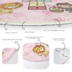 - RealHomes Dijital Baskılı Kaymaz Tabanlı Comfort Çocuk Odası Yuvarlak Halı - Realhomes  Pembe Temalı Sevimli Seksek Tasarımlı Çocuk & Genç Odası Makinede Yıkanabilir Kaymaz Tabanlı Yuvarlak Çocuk Oyun Halısı Realhomes