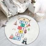 - RealHomes Dijital Baskılı Kaymaz Tabanlı Comfort Çocuk Odası Yuvarlak Halı - Realhomes  Etiğici Seksek Oyunu Tasarımlı Çocuk & Genç Odası Makinede Yıkanabilir Kaymaz Tabanlı Yuvarlak Çocuk Oyun Halısı Realhomes