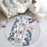 - RealHomes Dijital Baskılı Kaymaz Tabanlı Comfort Çocuk Odası Yuvarlak Halı - Realhomes  Seksek Tasarımlı Eğitici Trafik Yolları Çocuk & Genç Odası Makinede Yıkanabilir Kaymaz Tabanlı Yuvarlak Çocuk Oyun Halısı Realhomes