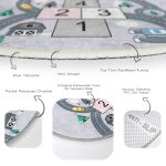 - RealHomes Dijital Baskılı Kaymaz Tabanlı Comfort Çocuk Odası Yuvarlak Halı - Realhomes  Seksek Tasarımlı Eğitici Trafik Yolları Çocuk & Genç Odası Makinede Yıkanabilir Kaymaz Tabanlı Yuvarlak Çocuk Oyun Halısı Realhomes