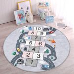 - RealHomes Dijital Baskılı Kaymaz Tabanlı Comfort Çocuk Odası Yuvarlak Halı - Realhomes  Seksek Tasarımlı Eğitici Trafik Yolları Çocuk & Genç Odası Makinede Yıkanabilir Kaymaz Tabanlı Yuvarlak Çocuk Oyun Halısı Realhomes