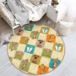 - RealHomes Dijital Baskılı Kaymaz Tabanlı Comfort Çocuk Odası Yuvarlak Halı - Realhomes  Aynısını Bul Sevimli Hayvanlar Motifli Çocuk & Genç Odası Makinede Yıkanabilir Kaymaz Tabanlı Yuvarlak Çocuk Halısı Realhomes