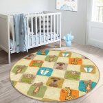 - RealHomes Dijital Baskılı Kaymaz Tabanlı Comfort Çocuk Odası Yuvarlak Halı - Realhomes  Aynısını Bul Sevimli Hayvanlar Motifli Çocuk & Genç Odası Makinede Yıkanabilir Kaymaz Tabanlı Yuvarlak Çocuk Halısı Realhomes