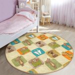 - RealHomes Dijital Baskılı Kaymaz Tabanlı Comfort Çocuk Odası Yuvarlak Halı - Realhomes  Aynısını Bul Sevimli Hayvanlar Motifli Çocuk & Genç Odası Makinede Yıkanabilir Kaymaz Tabanlı Yuvarlak Çocuk Halısı Realhomes