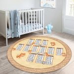 Sevimli Kediler Çarpım Tablosu Eğitici Tasarımlı Çocuk & Genç Odası Makinede Yıkanabilir Kaymaz Tabanlı Yuvarlak Çocuk Oyun Halısı Realhomes