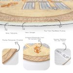 Sevimli Kediler Çarpım Tablosu Eğitici Tasarımlı Çocuk & Genç Odası Makinede Yıkanabilir Kaymaz Tabanlı Yuvarlak Çocuk Oyun Halısı Realhomes