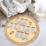 Sevimli Kediler Çarpım Tablosu Eğitici Tasarımlı Çocuk & Genç Odası Makinede Yıkanabilir Kaymaz Tabanlı Yuvarlak Çocuk Oyun Halısı Realhomes
