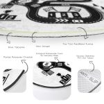 - RealHomes Dijital Baskılı Kaymaz Tabanlı Comfort Çocuk Odası Yuvarlak Halı - Realhomes  Siyah Beyaz Eğitici Trafik Yolu Motifli Çocuk & Genç Odası Makinede Yıkanabilir Kaymaz Tabanlı Yuvarlak Çocuk Oyun Halısı Realhomes