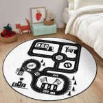 - RealHomes Dijital Baskılı Kaymaz Tabanlı Comfort Çocuk Odası Yuvarlak Halı - Realhomes  Siyah Beyaz Eğitici Trafik Yolu Motifli Çocuk & Genç Odası Makinede Yıkanabilir Kaymaz Tabanlı Yuvarlak Çocuk Oyun Halısı Realhomes