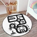 - RealHomes Dijital Baskılı Kaymaz Tabanlı Comfort Çocuk Odası Yuvarlak Halı - Realhomes  Siyah Beyaz Eğitici Trafik Yolu Motifli Çocuk & Genç Odası Makinede Yıkanabilir Kaymaz Tabanlı Yuvarlak Çocuk Oyun Halısı Realhomes